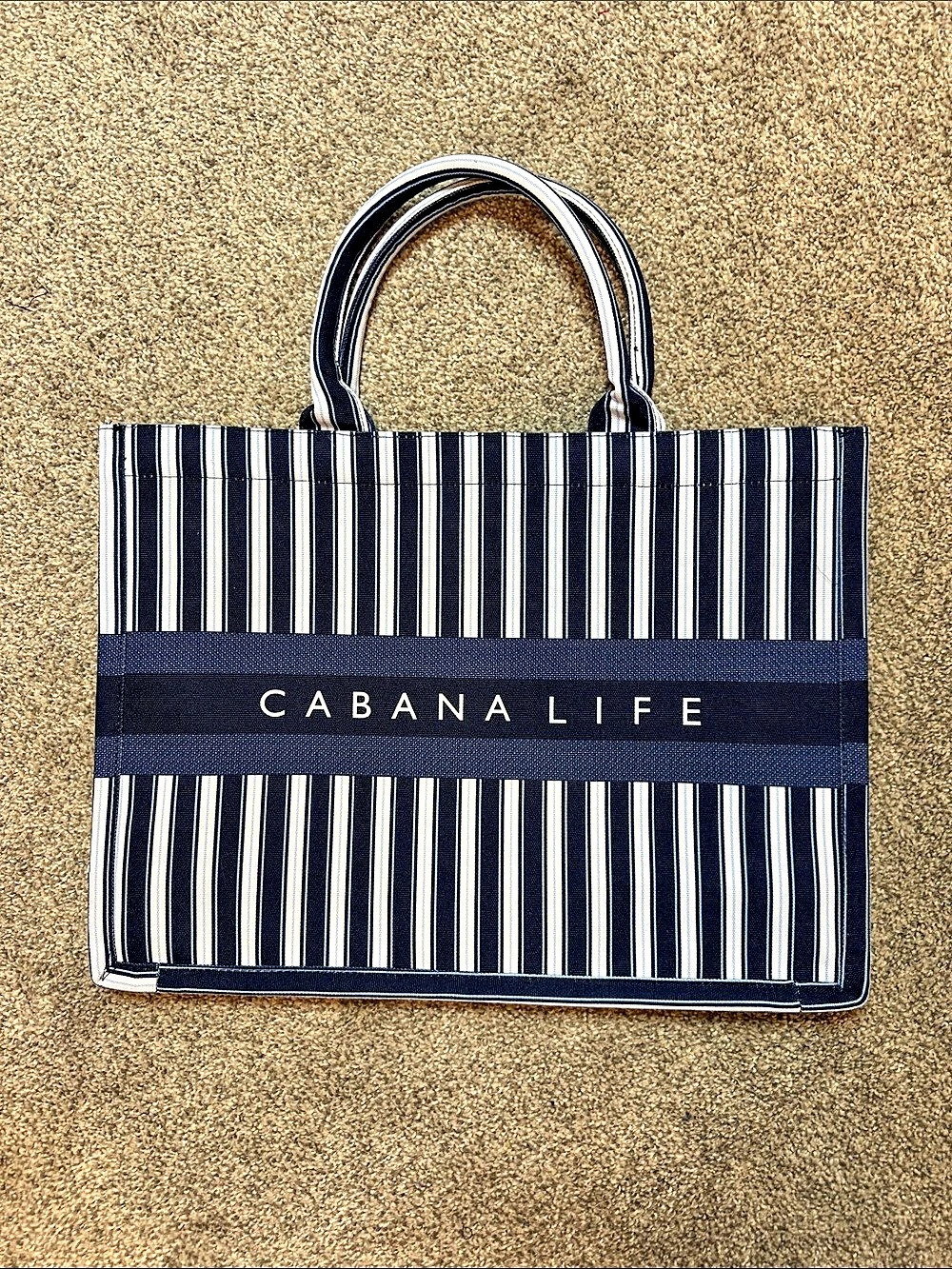Cabana Life Striped Tote in Blue & White